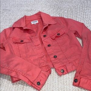 Coral Pink Denim Jacket